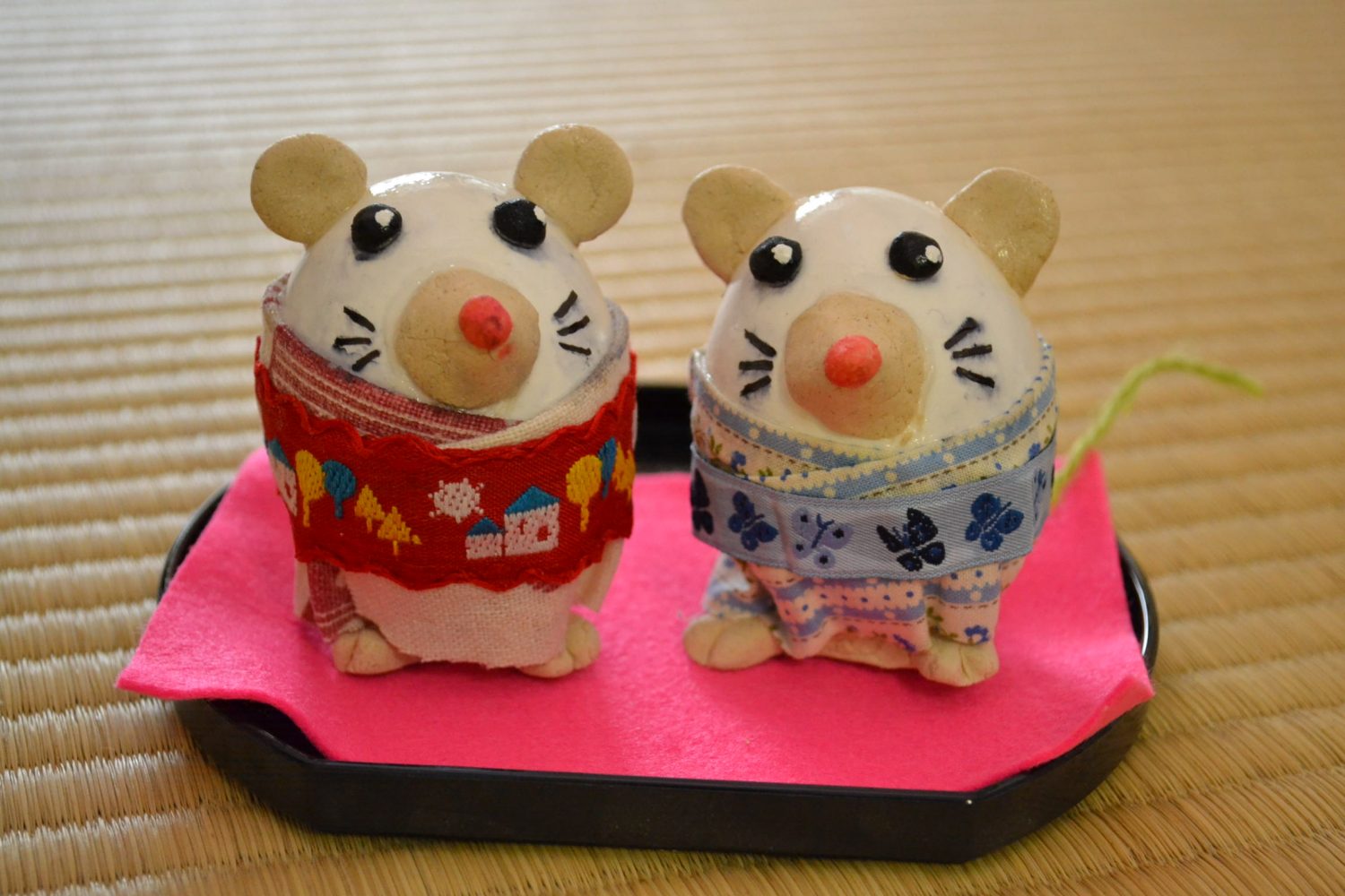 まんまるねずみちゃんと鏡餅 お正月飾り＊ 浅