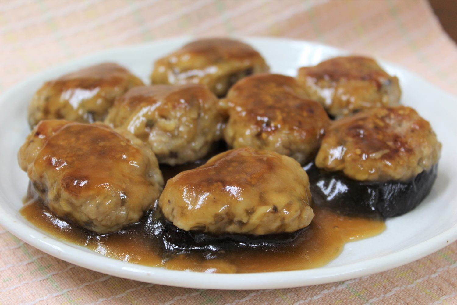 照り焼き風ナスハンバーグの写真(高知県高知市)